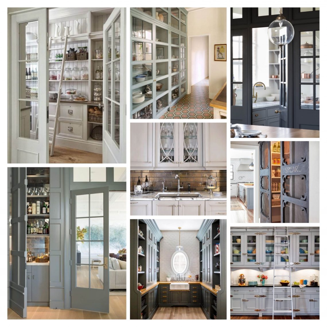 Collage of clean and subtle pantry designs
