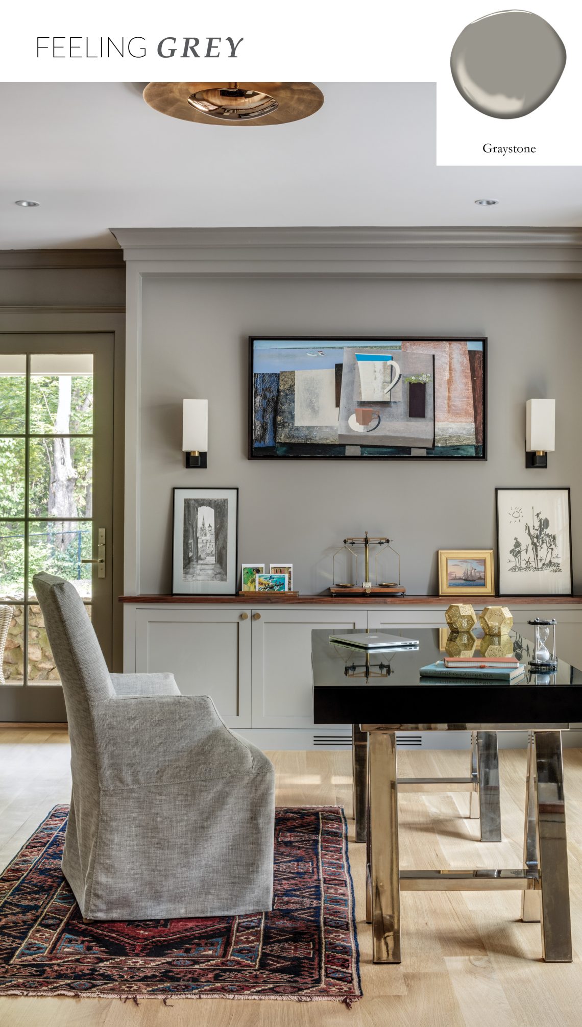 Office space painted with the Graystone paint color