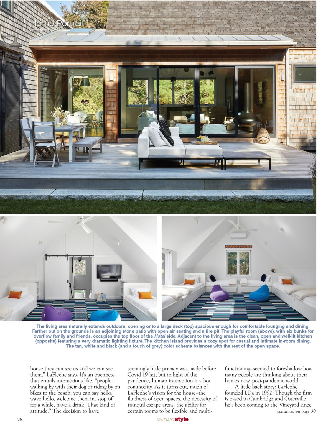 Vineyard Style Magazine, Home Portrait “Personal Property,” The ambitious home an architect builds for himself, with LDa’s Treff LaFleche