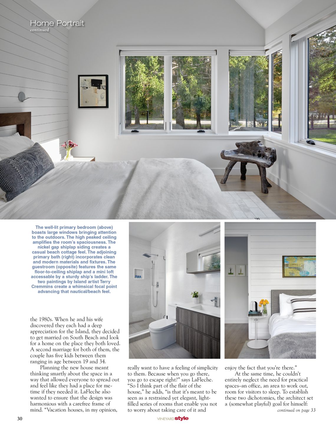 Vineyard Style Magazine, Home Portrait “Personal Property,” The ambitious home an architect builds for himself, with LDa’s Treff LaFleche