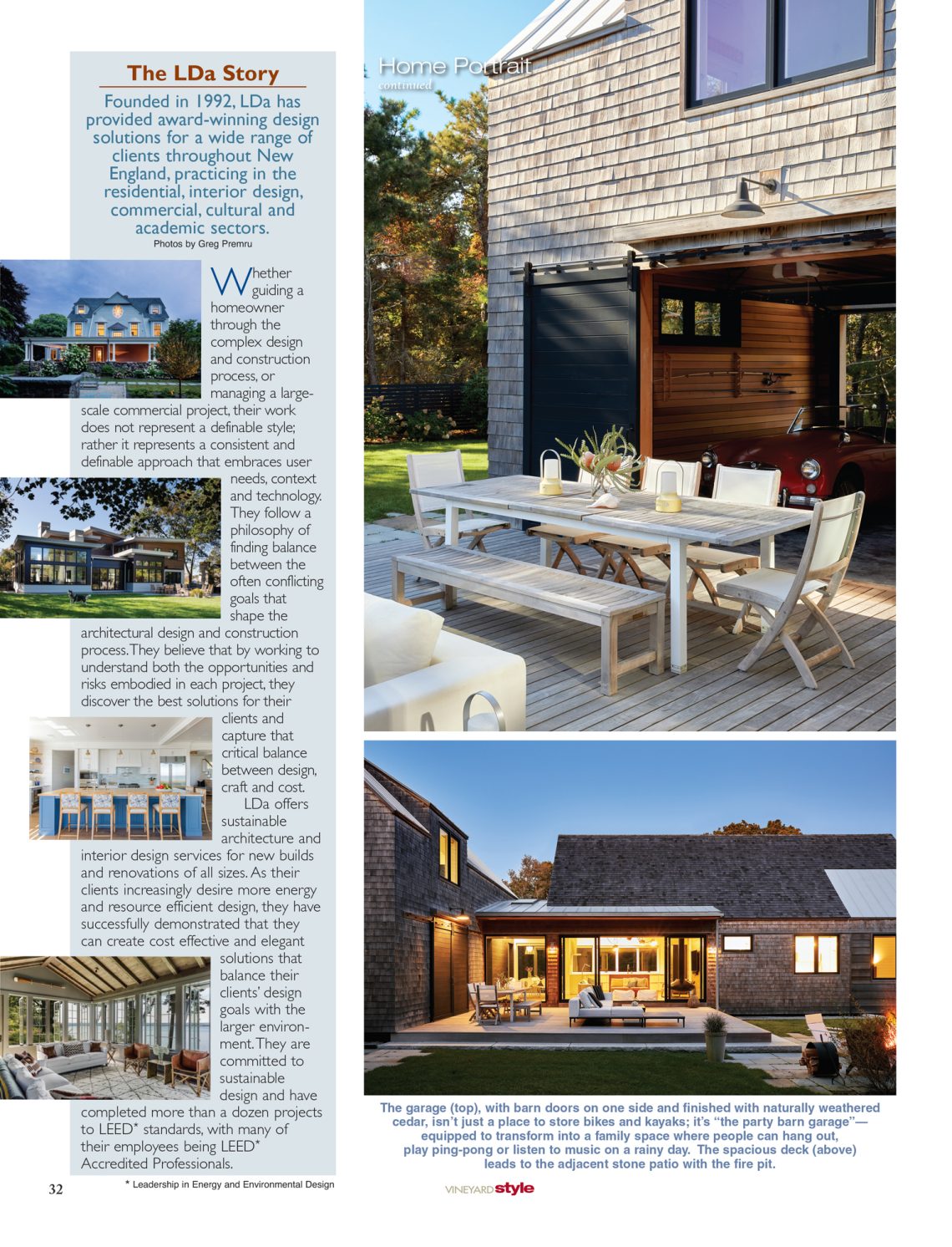 Vineyard Style Magazine, Home Portrait “Personal Property,” The ambitious home an architect builds for himself, with LDa’s Treff LaFleche