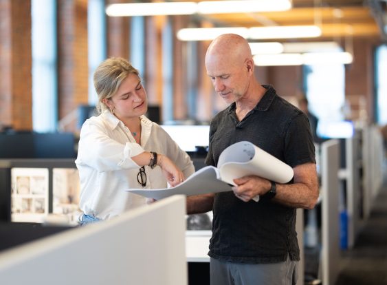 Treffle working with colleague