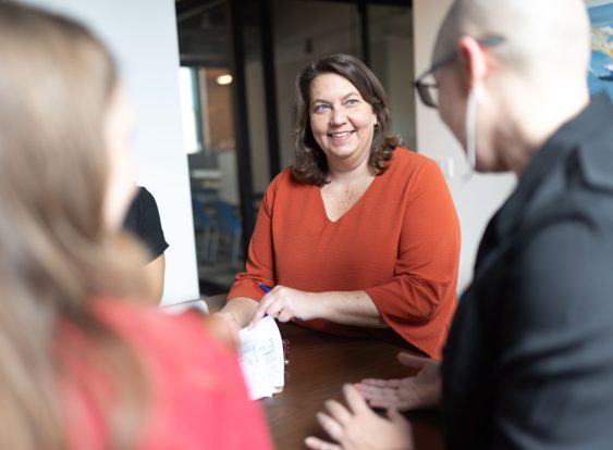 Kimberley working with colleauges