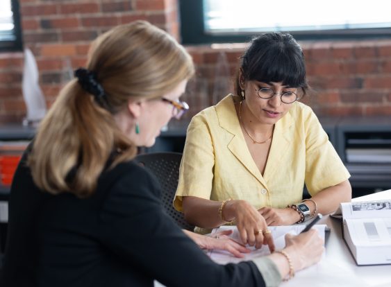 Employees working together