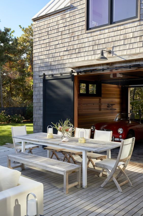 Katama Cove Exterior Rear Dining Barn Door Open