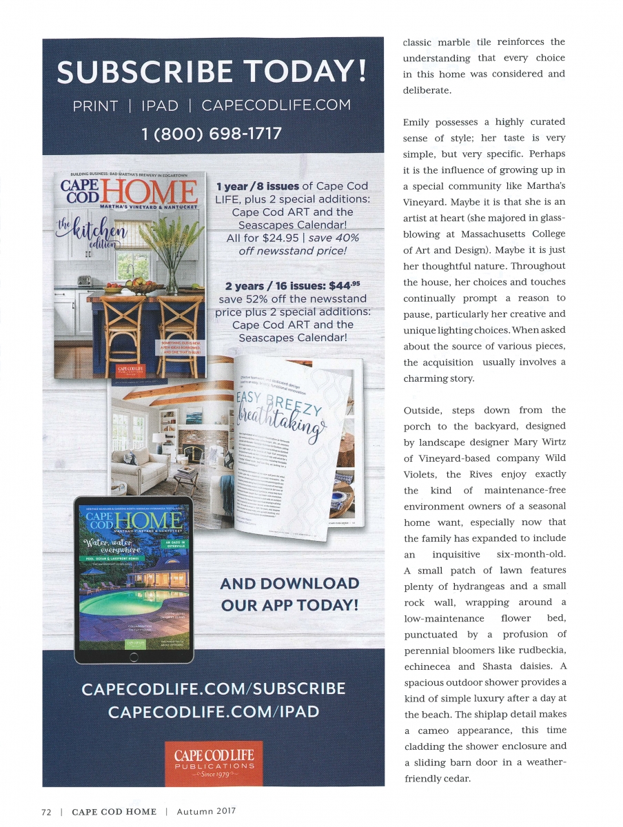 "Vineyard Vibe" Cape Code Home Magazine