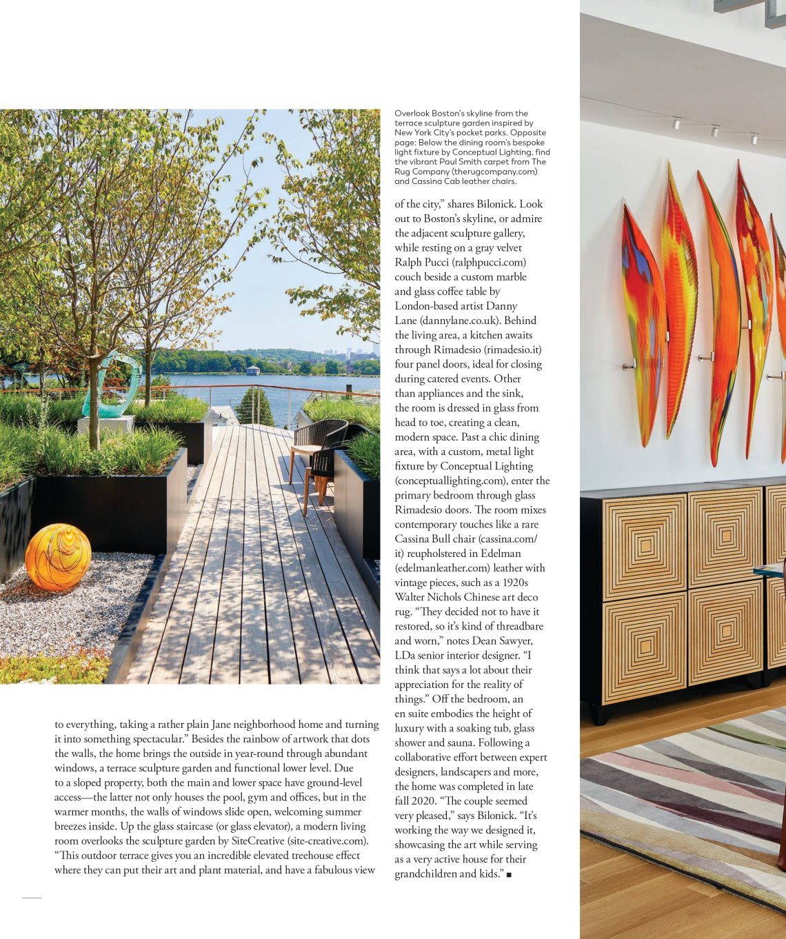Glassy Living magazine page