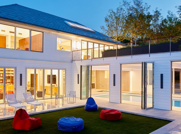 Glass House Exterior Dusk Hero