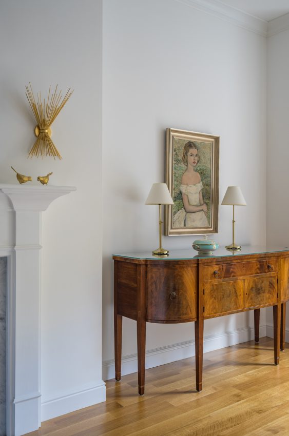 Beacon Hill Townhouse painting and drawer