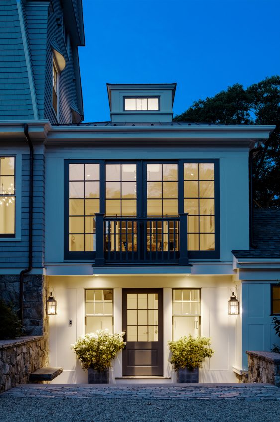 Fort Hill addition exterior dusk shot