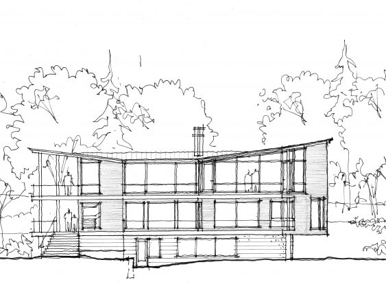 Miter Point Waterfront Facade Sketch